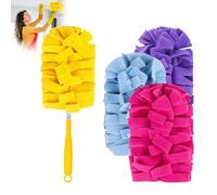 Hsyadazi 4 plumeros reutilizables de microfibra para el polvo, en amarillo, rosa, morado y azul, plumero giratorio de 360° para muebles, ventiladores de techo y pelo de animales
