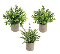 Hsyadazi Plantas Artificiales en Maceta, Juego de 3 Mini Plantas Artificiales para Decorar el hogar y la Oficina: decoración de Mesa fácil de cuidar para el Escritorio, el salón y el balcón