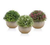 Hsyadazi Plantas artificiales en maceta, juego de 3 mini plantas decorativas para escritorio, juego de plantas artificiales con maceta gris de plástico, ideal para oficina y hogar (2)