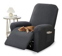 Hsyan Fundas Sillon Relax Reclinable, Funda Sofa 1 Plaza, Elástica 4 Piezas Funda Butaca con Bolsillos para Sillones Reclinables, Sillones TV, Dark Gray