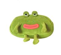 HSYHERE Estuche para lápices con diseño de rana verde con texto en inglés "Calm Down Calm Down Capybara Big Eyes" y ojos grandes, gaviota, pájaro, boca grande, rana verde, superficie de relleno suave,