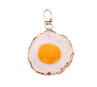 HSYHERE Llavero con colgante para hombre y mujer, creativo, interesante, novedad, elegante, mini comida simulada, camarón naranja, huevo frito, S
