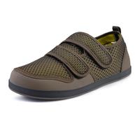 Hsyooes Zapatos Diabéticos Mujer Zapatos Ortopédica Hombre Zapatillas de estar por casa Ensanchar Respirable Ajustable Artritis Edema Zapatos hinchados Marrón-A 40EU