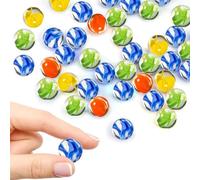 HSYTEK 100 Pedazos 14mm Canicas de Cristal, Multicolor Glass Marbles para los niños, Bolas de Vidrio, canicas de Vidrio decoración canicas para el Juego de canicas casa Plantas decoración