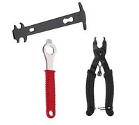 HSYTEK 3 remaches de cadena para bicicleta, calibrador de cadena, alicates y extractor de manivela, herramienta para quitar la manivela de la bicicleta, alicates de cadena compatible con MTB y