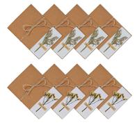 HSYTEK 8 tarjetas de cumpleaños para mujer, flores con ramo de flores secas y sobre para cumpleaños, boda, inauguración, viaje, despedida, aniversario