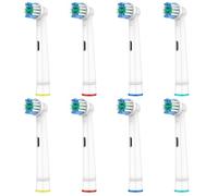 HSYTEK Juego de 8 cabezales de repuesto compatibles con Oral B cepillo de dientes eléctrico Oral B Vitality Pro, 100, Genius X, Pro 3 3500, Pro 3 9000, Pro Series 3 Plus, color blanco
