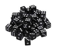 Hsyzygian 100 dados acrílicos de 6 caras de 8 mm, cubos de números digitales, esquinas cuadradas, bandeja de madera para juegos de mesa educativos