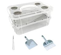 Hsyzygian Caja transparente para incubación de gusanos de la harina para lagartos, cucarachas, terrarios, reptiles, caja de alimentación