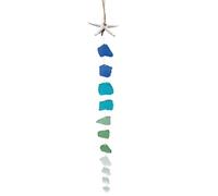 Hsyzygian Campanas de viento con colorido cristal de mar y resinas de estrellas de mar, adorno colgante para boda, fiesta de cumpleaños, regalo de jardín, campanillas de viento