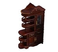 Hsyzygian Coleccionable 1:12 victoriana casa de muñecas gabinete modelo figurita artesanía muebles con pantalla LED accesorios de escena miniatura europea casa de muñecas muebles