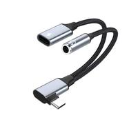 Hsyzygian Convertidor USB C multifuncional con chip integrado y adaptadores de auriculares de carga rápida para descifrador de combinación de sonido claro