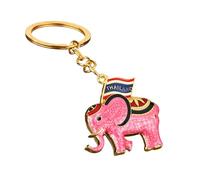 Hsyzygian Elegante llavero de elefante en miniatura con colgante de bandera para accesorios diarios, elegante recuerdo de viaje para celebrar llavero de elefante, B, Talla única