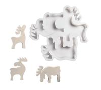 Hsyzygian Moldes de silicona de resina de reno de Navidad para resina epoxi, hornear, chocolate, fondant, decoración de yeso, moldes realistas en forma de reno