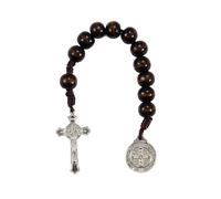 Hsyzygian Rosario de cruz de madera, accesorios basados en la fe para culto diario y ocasiones religiosas, cuentas de oración religiosa, Negro, Talla única