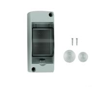 HT-2 - Caja de distribución para 2-4 disyuntores de circuito, IP65, resistente al agua, plástico ABS con cubierta transparente para montaje en pared, para interior, hogar, hotel y negocio, 120 x 55 x