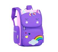 HT HONOR . TRUST Mochila escolar para niñas de 4, 5, 6, 7, 8 años, color rosa y morado, Morado (, M
