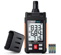 HT607 Medidor de temperatura y humedad de alta precisión con temperatura ambiente, humedad relativa, punto de rocío, termómetro de bulbo húmedo, retención mín./máx., retroiluminación LCD