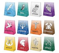Htabiol Paquete de 24 bolsas de regalo de mitología griega, bolsas de recuerdos de fiesta de dioses griegos, bolsas de dulces de mitología griega, adecuadas para fiestas de mitología griega, fiesta de