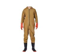 HTDRE Amarillo, 43, Unisex, Botas de Pesca y Caza de PVC Transpirables e Impermeables con Guantes, Botas de Agua para Pesca con Mosca, Pesca de mar y Agricultura