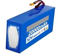 HTDRE Batería para Bicicleta eléctrica de 52 V, 18 Ah y 20 Ah con Placa de protección BMS y Cargador de 42 V para Motores de 200 W, 350 W, 500 W, 750 W, 800 W y 1000 W.
