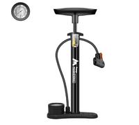 HTDRE Bomba de Bicicleta con manómetro, inflador portátil Multifuncional para Bicicletas y automóviles, 160 PSI con manómetro de Alta presión y Bomba de Aire con Boquilla Tres en uno