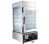 HTDRE Calentador de Alimentos eléctrico Comercial con 5 Niveles de cocción al Vapor y Control de Temperatura de 30 a 110 °C para Uso en bufés y restaurantes.