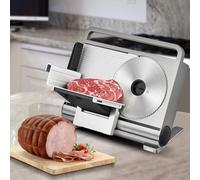HTDRE Cortadora eléctrica de Carne, cortadora de fiambres con Cuchilla de Acero Inoxidable 420, Grosor Ajustable para Queso y más, máquina de Corte Comercial Plegable.