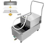 HTDRE Freidora Comercial con Filtro de Aceite, 550 W, Acero Inoxidable, 55 L de Capacidad y Bomba de 8,45 GAL/min para un Uso eficiente en cocinas de restaurantes.