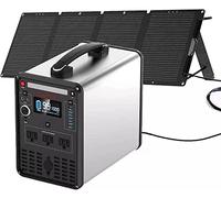 HTDRE Generador Solar con Paneles solares de 200 W, estación de energía portátil de 1000 W, Ideal para Uso doméstico, Viajes y Cortes de energía.