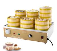 HTDRE Máquina eléctrica para Hacer Bollos al Vapor, vaporera Comercial con Temperatura Ajustable y Suministro de Agua Independiente para una cocción eficiente.