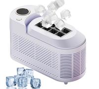 HTDRE Mini macchina per il Ghiaccio per casa e Auto - Cubetti di Ghiaccio rapidi in 10 minuti, macchina per il Ghiaccio compatta da Banco con cavo di alimentazione per Auto, silenziosa, facile da pul