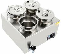 HTDRE Scaldavivande elettrici a bagnomaria, scaldazuppe elettrici con controllo Della Temperatura 50-85℃, tavolo a vapore per Uso nei ristoranti