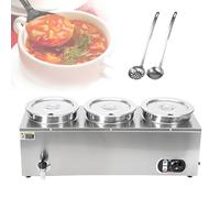 HTDRE Scaldavivande Elettrico commerciale, bagnomaria a vapore in Acciaio inossidabile per ristoranti, Feste, Buffet, Mantiene la zuppa Alla Temperatura perfetta