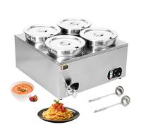 HTDRE Scaldavivande Elettrico commerciale, bagnomaria per Buffet in Acciaio inossidabile con più pentole, controllo Della Temperatura per Catering e ristoranti