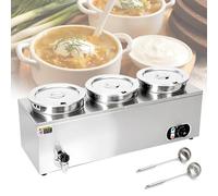 HTDRE Scaldavivande Elettrico commerciale in Acciaio INOX a bagnomaria con controllo Della Temperatura per Catering e ristoranti, garantisce una Temperatura ottimale Degli alimenti