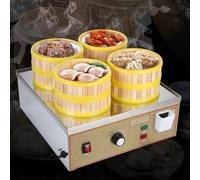 HTDRE Vaporera eléctrica Comercial con Alarma de ebullición en seco, Amplia área de cocción, Sistema de Suministro de Agua Independiente y Dispositivo antisecado para una cocción eficiente.