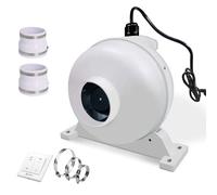 HTDRE Ventilador en línea para radón, Sistema de mitigación de radón, Ventilador de extracción eléctrico de bajo Consumo para ventilación Interior y Exterior (100 mm/4 Pulgadas)