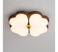 HTERWQEA 17.7 Inch Dimmable LED Semi Flush Mount Ceiling Light 48W with Remote Control Modern Chandelier Acrylic Shade Fixture for Bedroom and Living Room