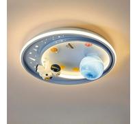 HTERWQEA Dimmable Kids Flush Mount Ceiling Lamp 19.7" Ceiling Light Fixture Cartoon Planet Chandelier with Remote Control 62W Children's Room Ceiling Lighting Nursery Room Chandeliers