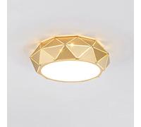 HTERWQEA Gold Semi Flush Mount Ceiling Light Postmodern Geometric Chandelier LED 36W Close to Ceiling Lamp 3 Color Dimming Ceiling Lights for Bedroom Hallway Kitchen Entryway