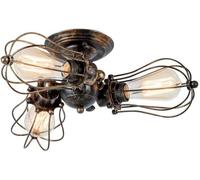 HTERWQEA Industrial Cage Ceiling Light 4.72 Inch Adjustable Semi Flush Mount Ceiling Lighting Fixture 3 Way Dimmable E26 Farmhouse Vintage Close to Ceiling Lamp for Hallway Stairway