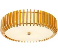 HTERWQEA Lámpara techo LED empotrada moderna 19,7 pulgadas con tira madera, pantalla redonda, tricolor, regulable, estilo natural, for pasillo, entrada y balcón.