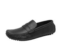 HTERWQEA Mocasines for Hombre Piel sintética Brillante, Antideslizantes, Ligeros, tacón, Informales(Noir,41 EU)