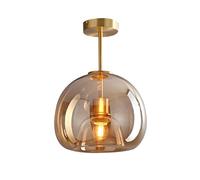 HTERWQEA Modern Globe Glass Ceiling Light Semi Flush Mount Small Chandelier E27 Pendant Lamp Nordic Ceiling Lighting Fixture for Hallway Loft Kitchen Bedroom
