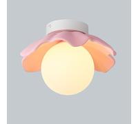 HTERWQEA Nordic Ceiling Lamp Flower Semi Flush Mount Light Modern Resin Floral Ceiling Lighting Fixture 9in G9 Close to Ceiling Lights Kids Bedroom Kitchen Hallway