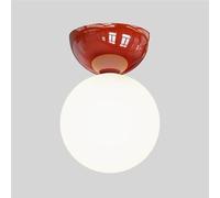 HTERWQEA Nordic Globe Ceiling Light 4.7in White Glass Ball Semi Flush Mount Pendant Lamp G9 Close to Ceiling for Hallway Entryway Cloakroom