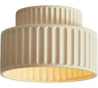 HTERWQEA Nordic Schoolhouse Ceiling Lamp 9.1 Inch Cream Ribbed Resin Shade Semi Flush Mount Ceiling Light Fixture E26 Base Close to Ceiling Lighting for Entrance Hallway Corridor