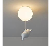 HTERWQEA Room Semi Flush Mount Ceiling Lighting Fixture Cartoon Ceiling Lamp Children's Mini White Chandelier with Resin Pig Globe Close to Ceiling Lights for Nursery Kids Room
