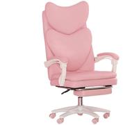 HTERWQEA Silla ejecutiva ergonómica Cuero con reposabrazos Ajustables, Silla Oficina giratoria fácil Limpiar Mecanismo inclinación y Respaldo Alto for en casa o Sala Estudio